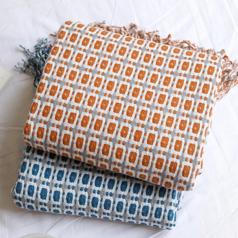 Boho Throw Blanket Fringe - Плед-одеяло с геометрическим узором в стиле