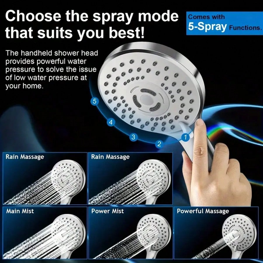 Комбинированная душевая систем – обзор и цена High Pressure Shower Head Handheld